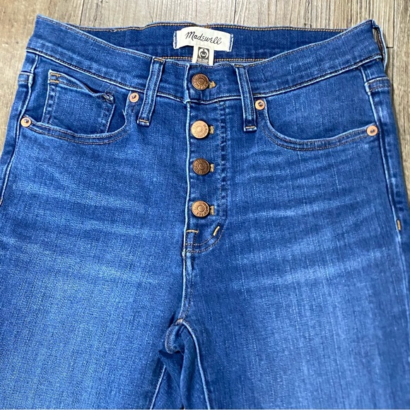 Madewell 9" Mid-Rise Skinny Open Button Fly Roller Jeans Women's Size 25 - Picture 3 of 11